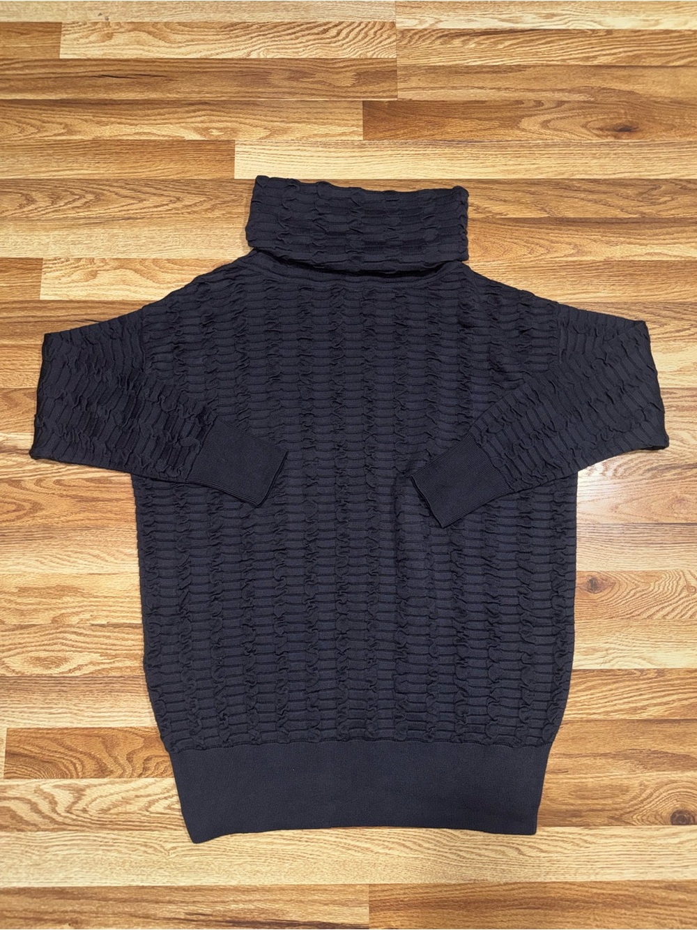 PLANET by Lauren G Textured Cowl Neck Sweater 100% Cotton One Size Oversized